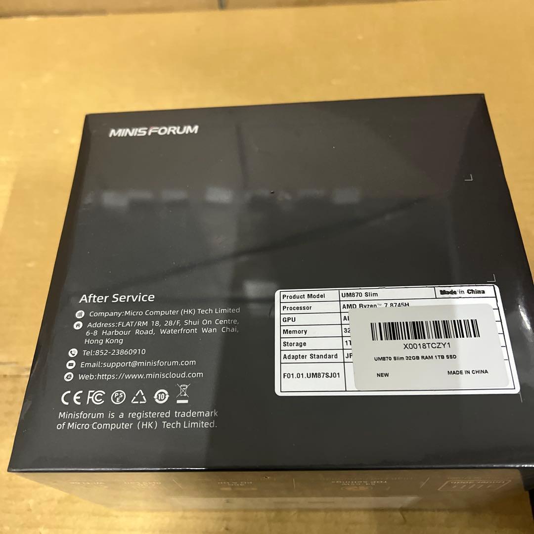 ど*け様 MINISFORUM UM870 Slim ミニpc 未開封