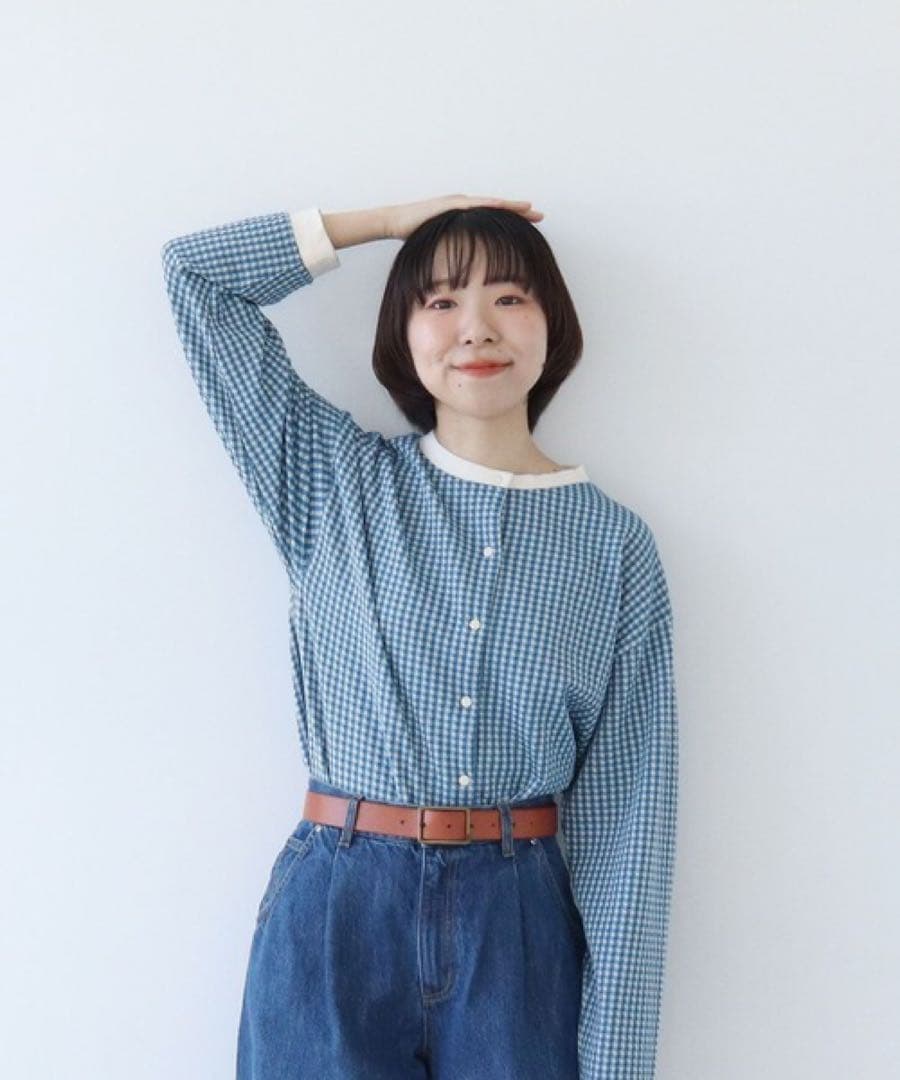 新品　パーリッシュ　ギンガムジャガード ゆるっとカーディガン