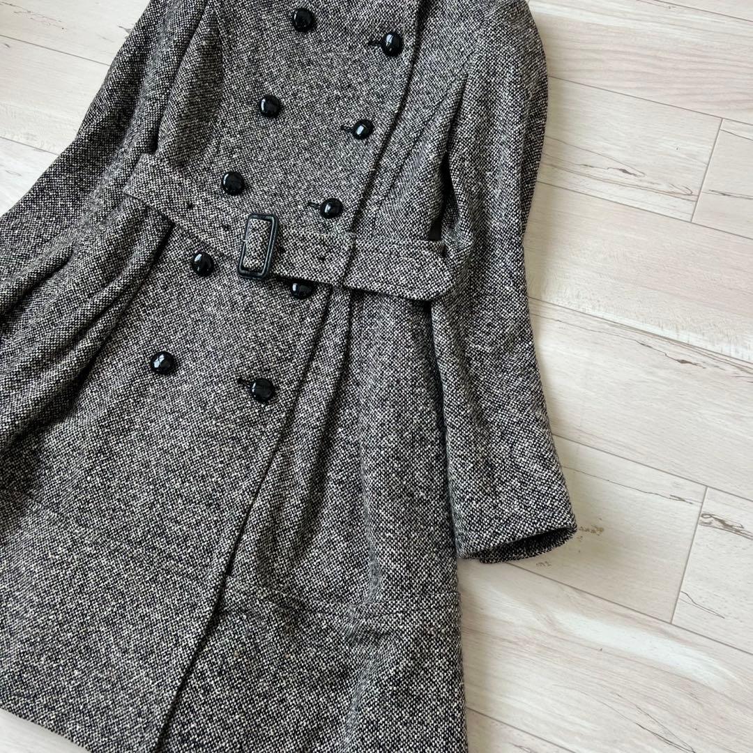 希少　BURBERRY BLACK LABEL ツイードロングコート　ダブル