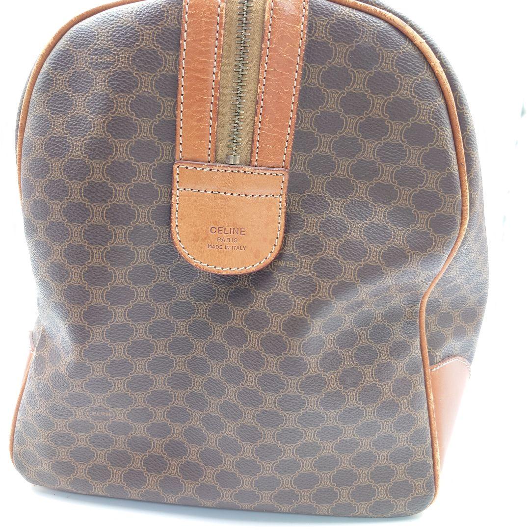 廃盤品 CELINE ボストンバッグ ヴィンテージ マカダム ヌメ革 セリーヌ