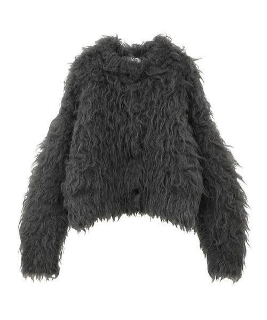 トップス CLANE SHAGGY SHORT KNIT CARDIGAN
