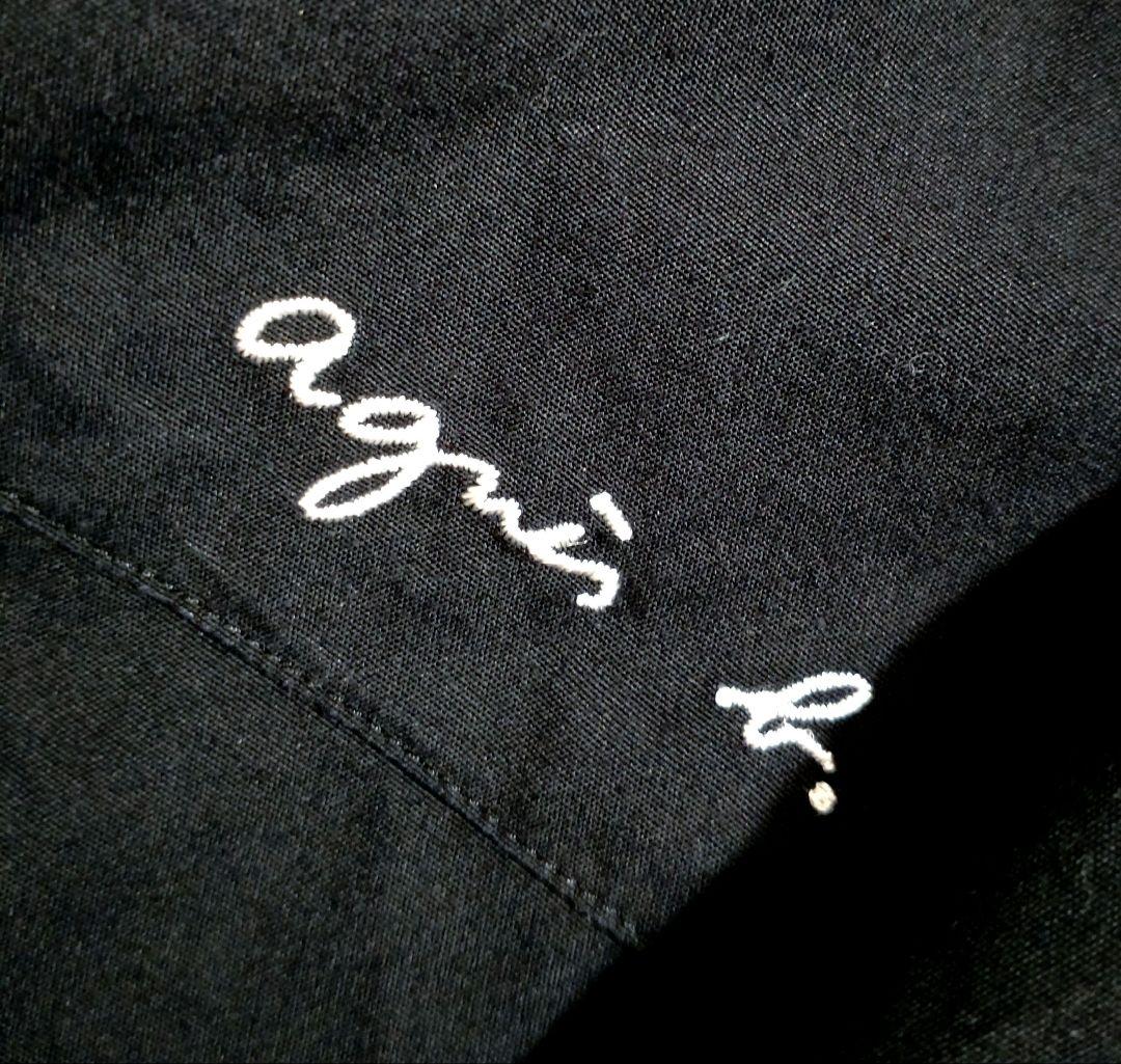 agnès b. アニエスベー 刺繍ロゴ コットンシャツジャケット アウター 黒