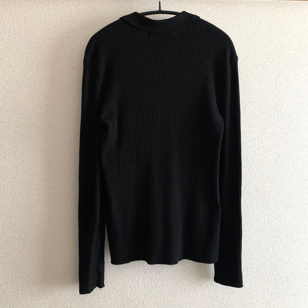 ETRE TOKYO オープンネックニットポロ 黒