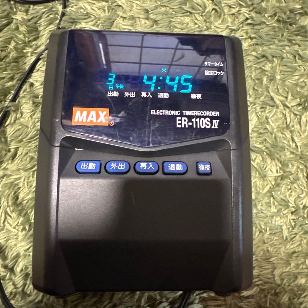 動作確認済み MAX ER-110S Ⅳ 電子タイムレコーダー 打刻機