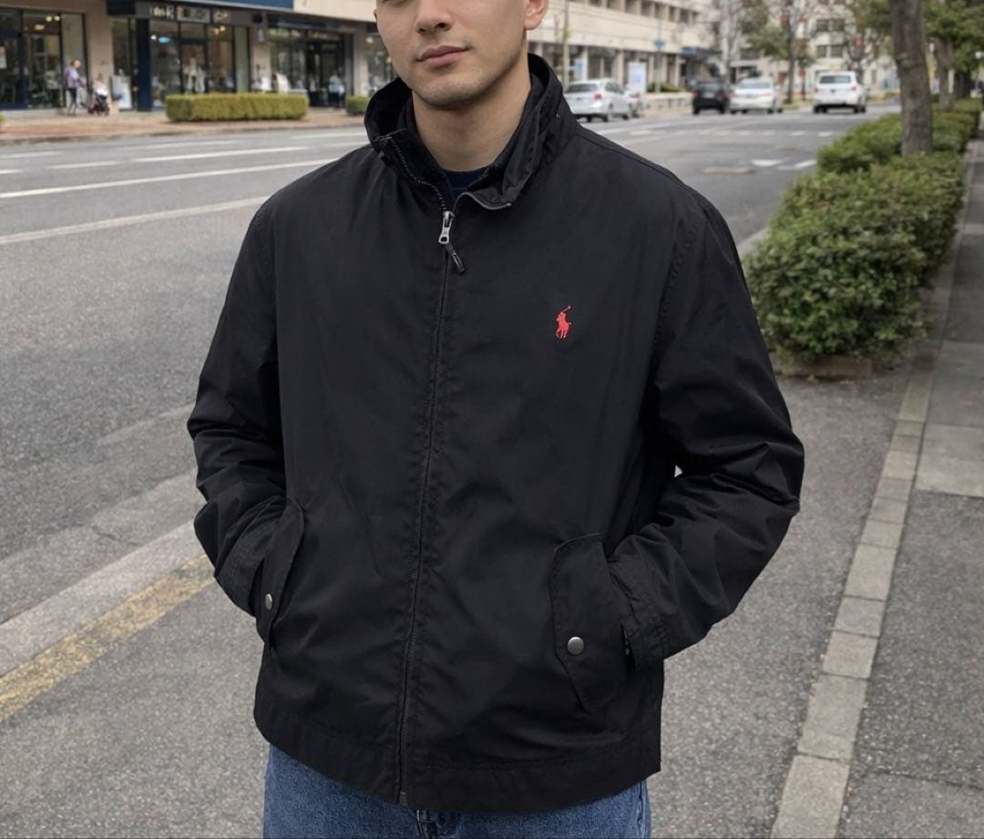 希少　90s ラルフローレン　ブラック　ポロラルフローレン　スイングトップ