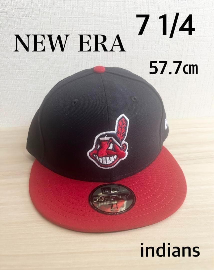 ニューエラ インディアンス キャップ 59Fifty 7 1/4 ネイビー