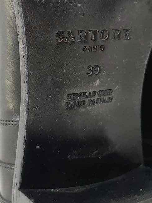 【イタリア製】SARTORE レザーロングブーツ 25.0　高級な本革