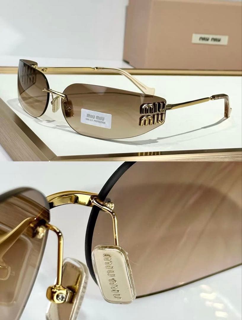 ほぼ新品　miu miu ブラウン サングラス