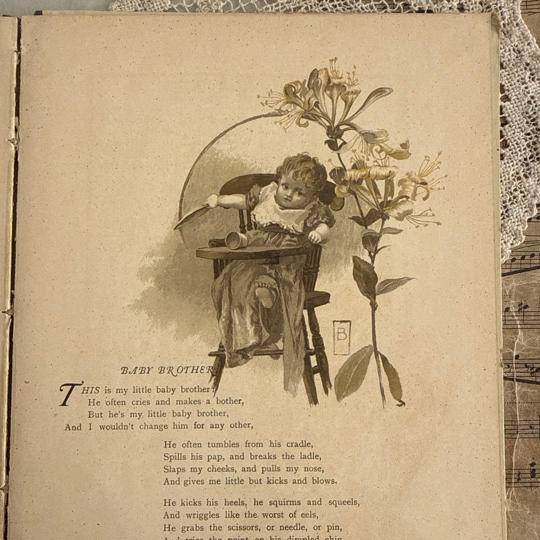 1894年アンティーク美しい絵本ヴィクトリアン洋書ジャンクジャーナル古書　児童書