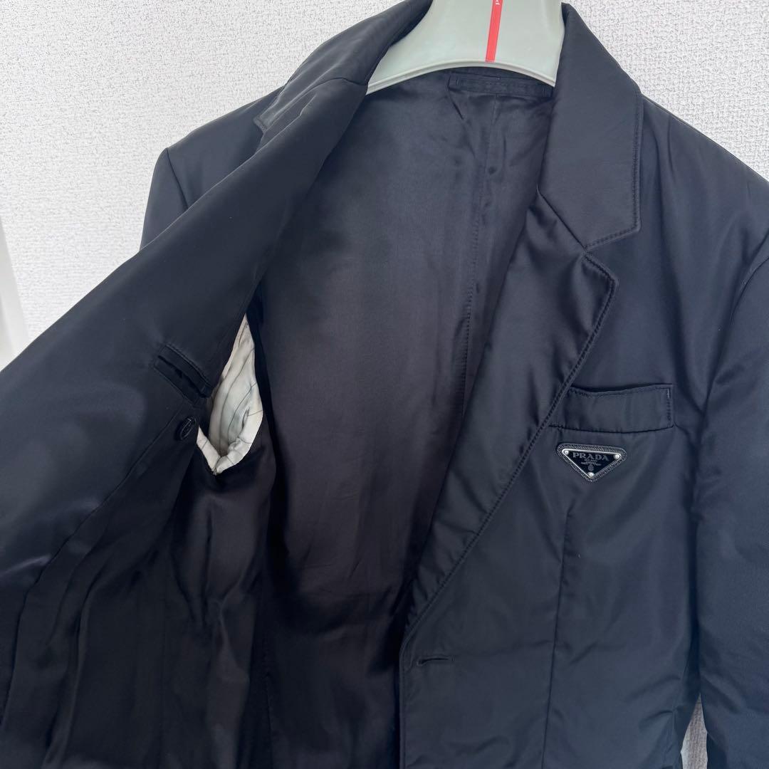 prada シングル renylon ジャケット トライアングル 黒 ナイロン