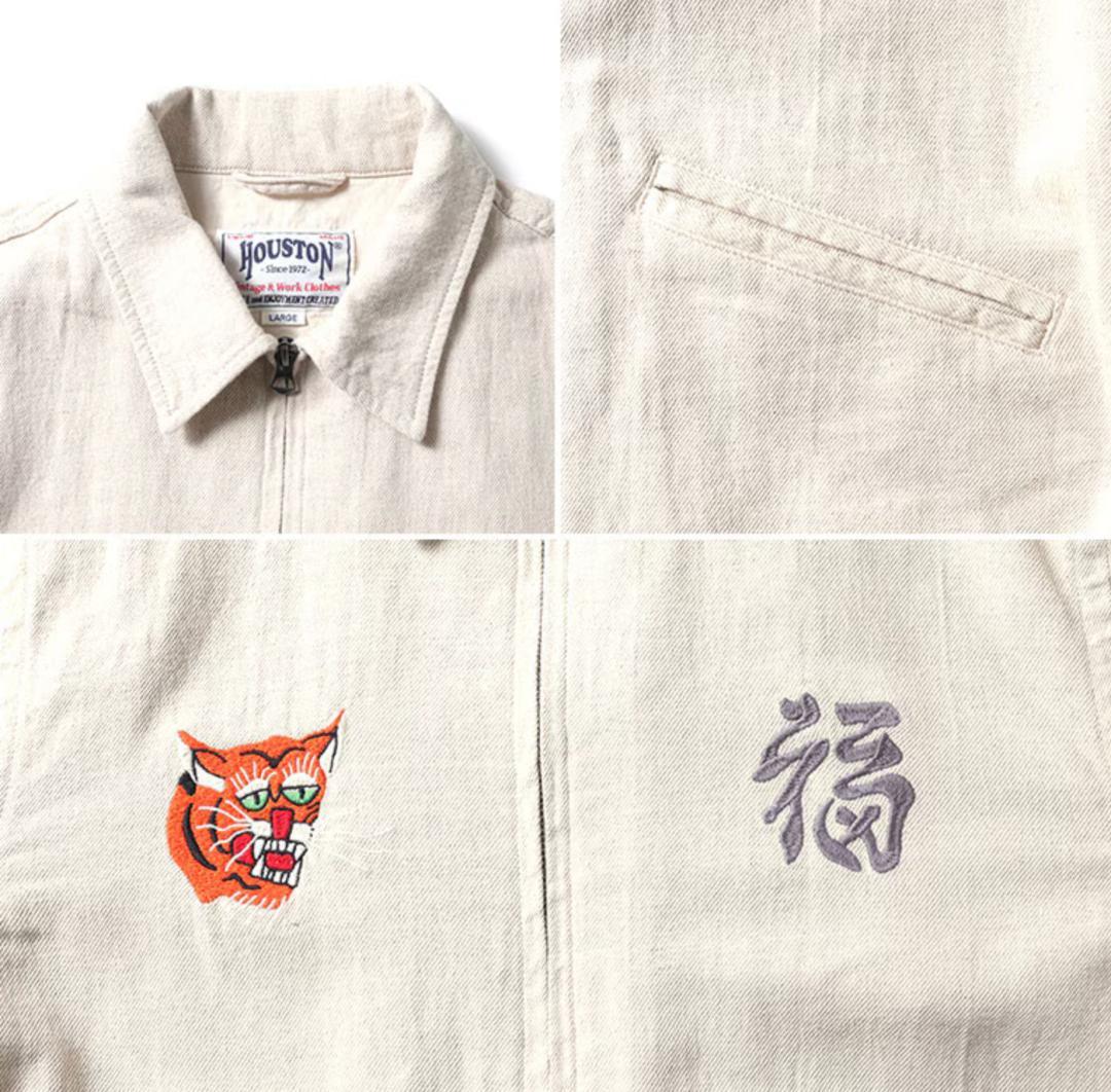 【HOUSTON】 COTTON LINEN VIETNAM JACKET紺XL