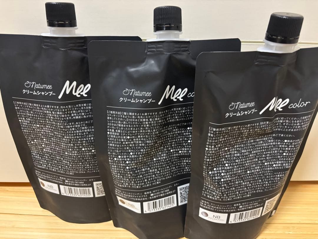 Mee color クリームシャンプー ナチュラルブラウン 350g 3個セット