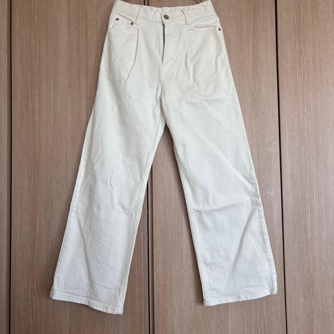 Deuxieme Classe ホワイト タックバギーデニム