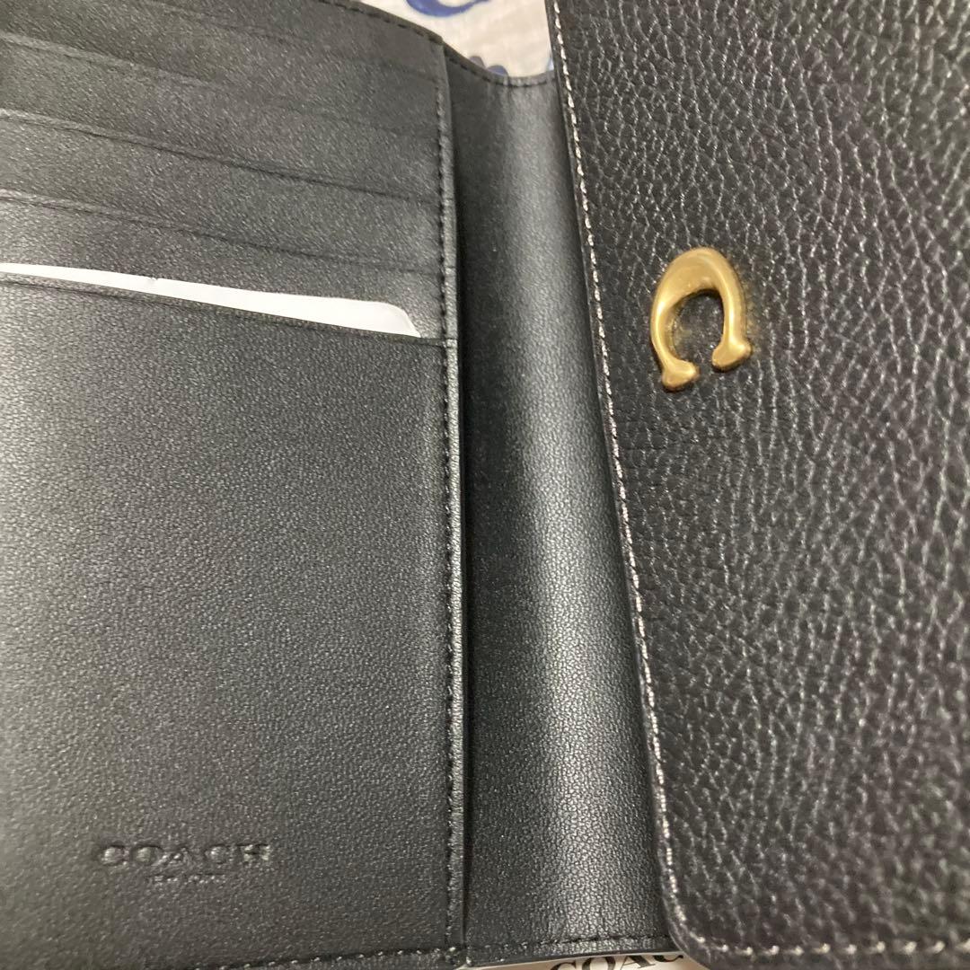 新品☆COACH 三つ折り財布 ブラック C025 B4/BK☆エッセンシャル☆