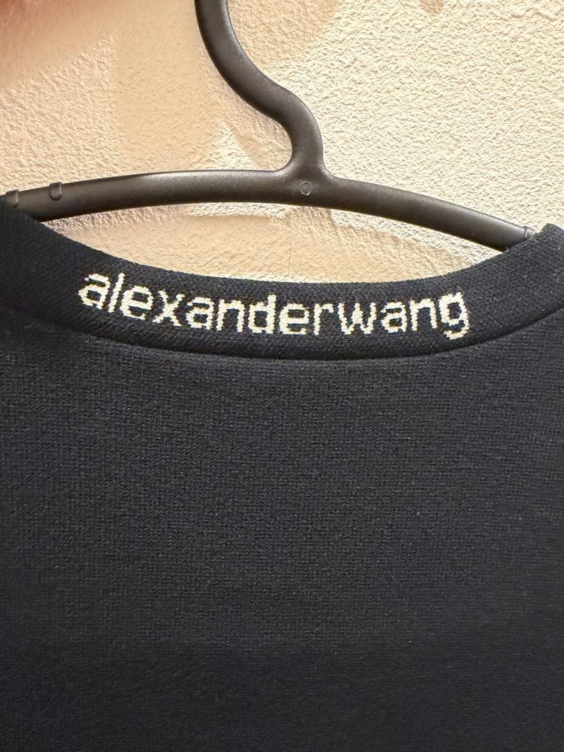 alexanderwang ロゴ入り黒カーディガン