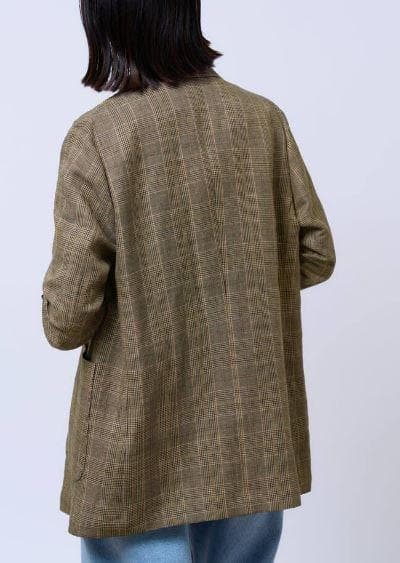 美品 イエナラブークル リネン チェックジャケット