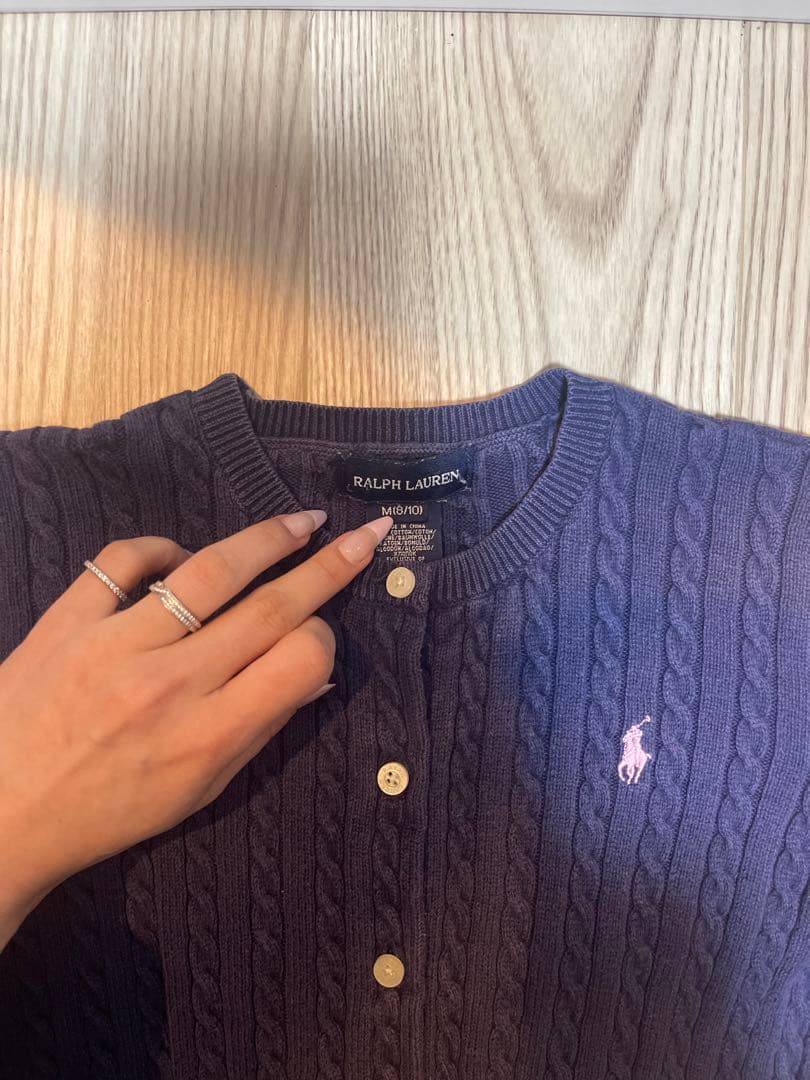 Ralph Lauren ネイビー ケーブルニット カーディガン XS 春カラー