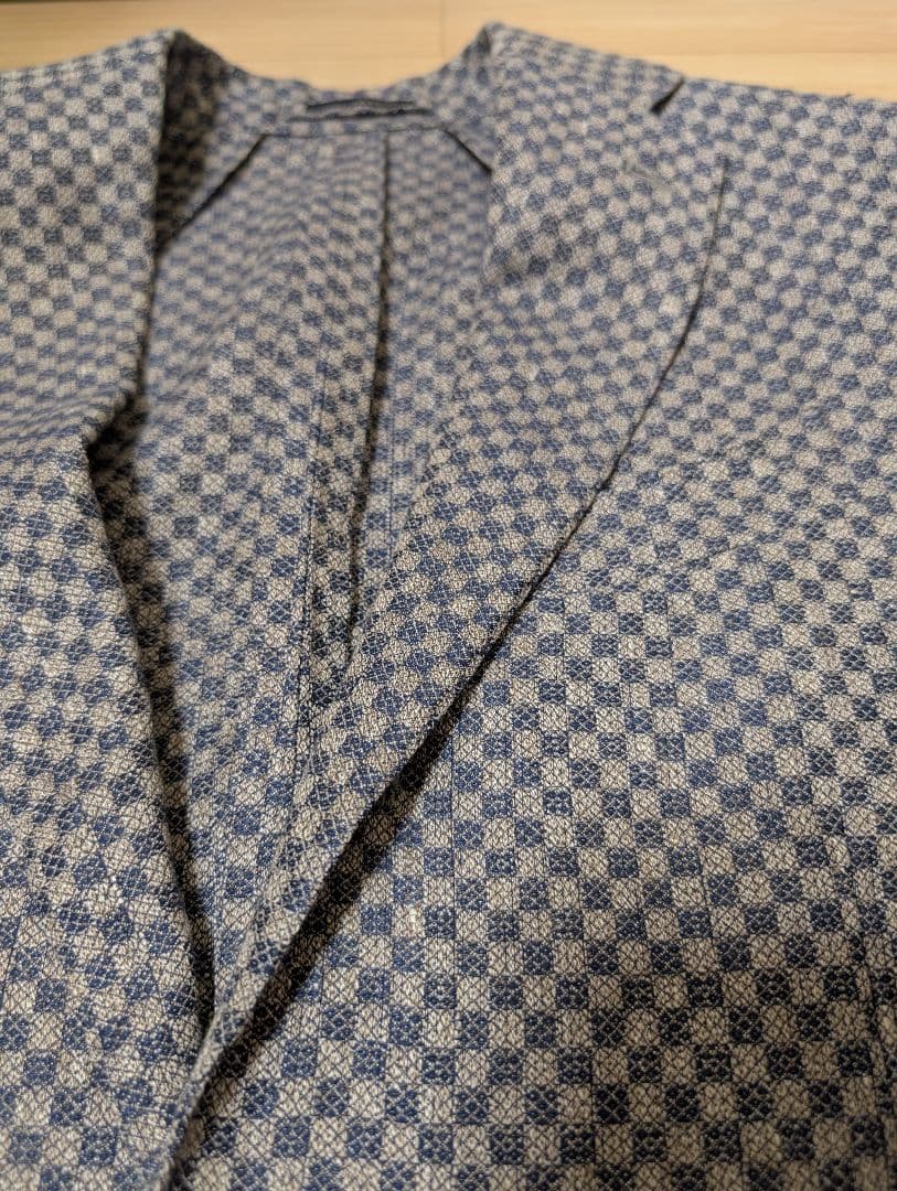LARDINI　グレーネイビーチェックジャケット（44サイズの方向け）