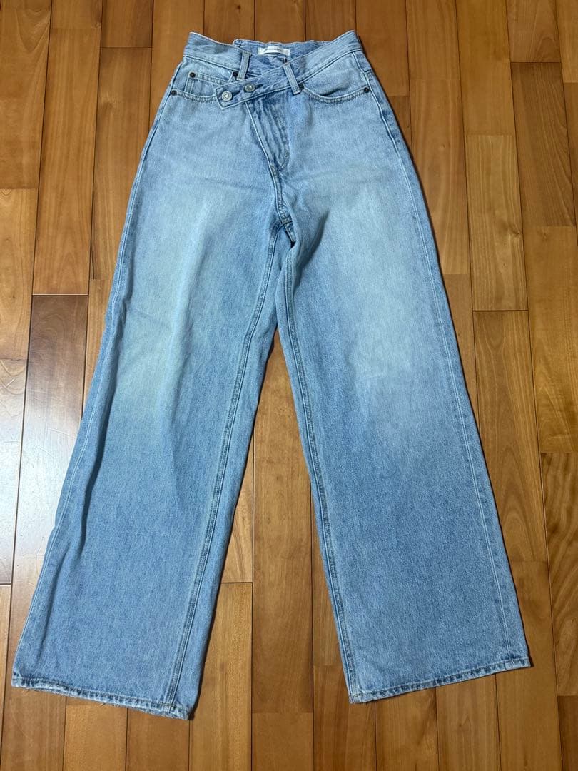 【MOUSSY】CROSS WAIST WIDE STRAIGHT サイズ0