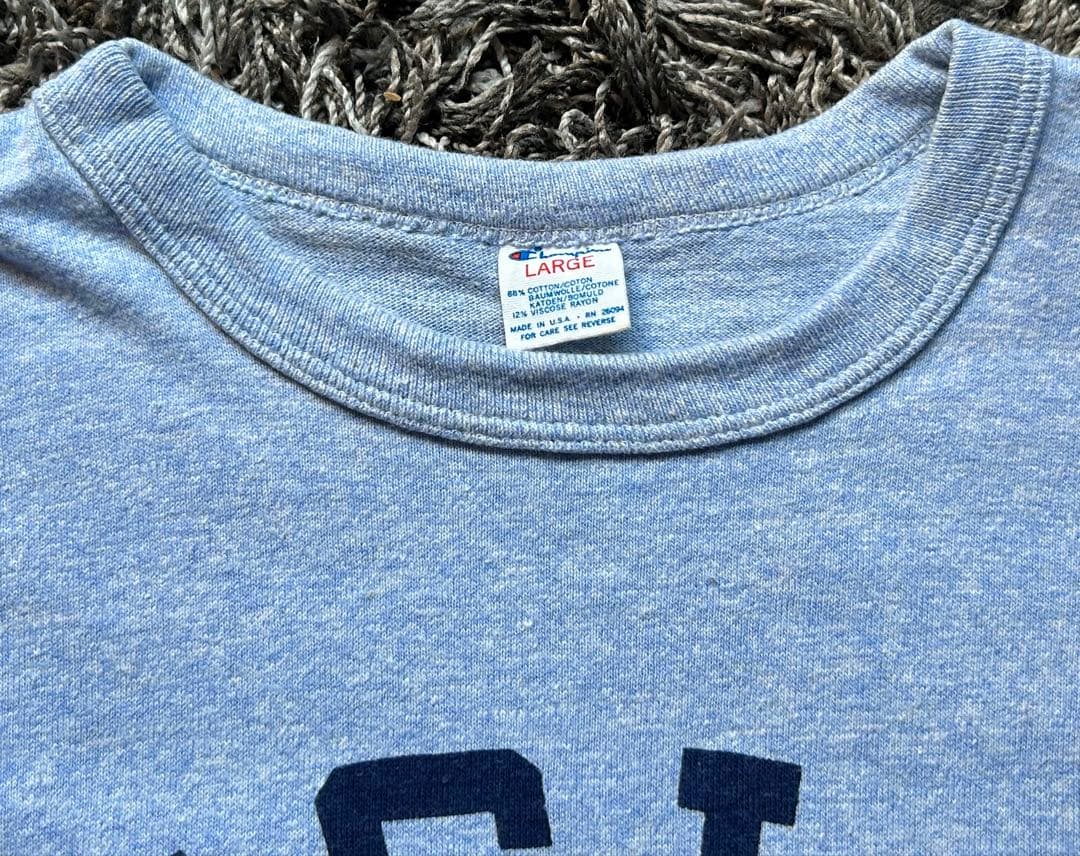 80sチャンピオントリコタグTシャツLアメリカ製 染み込みUCLA