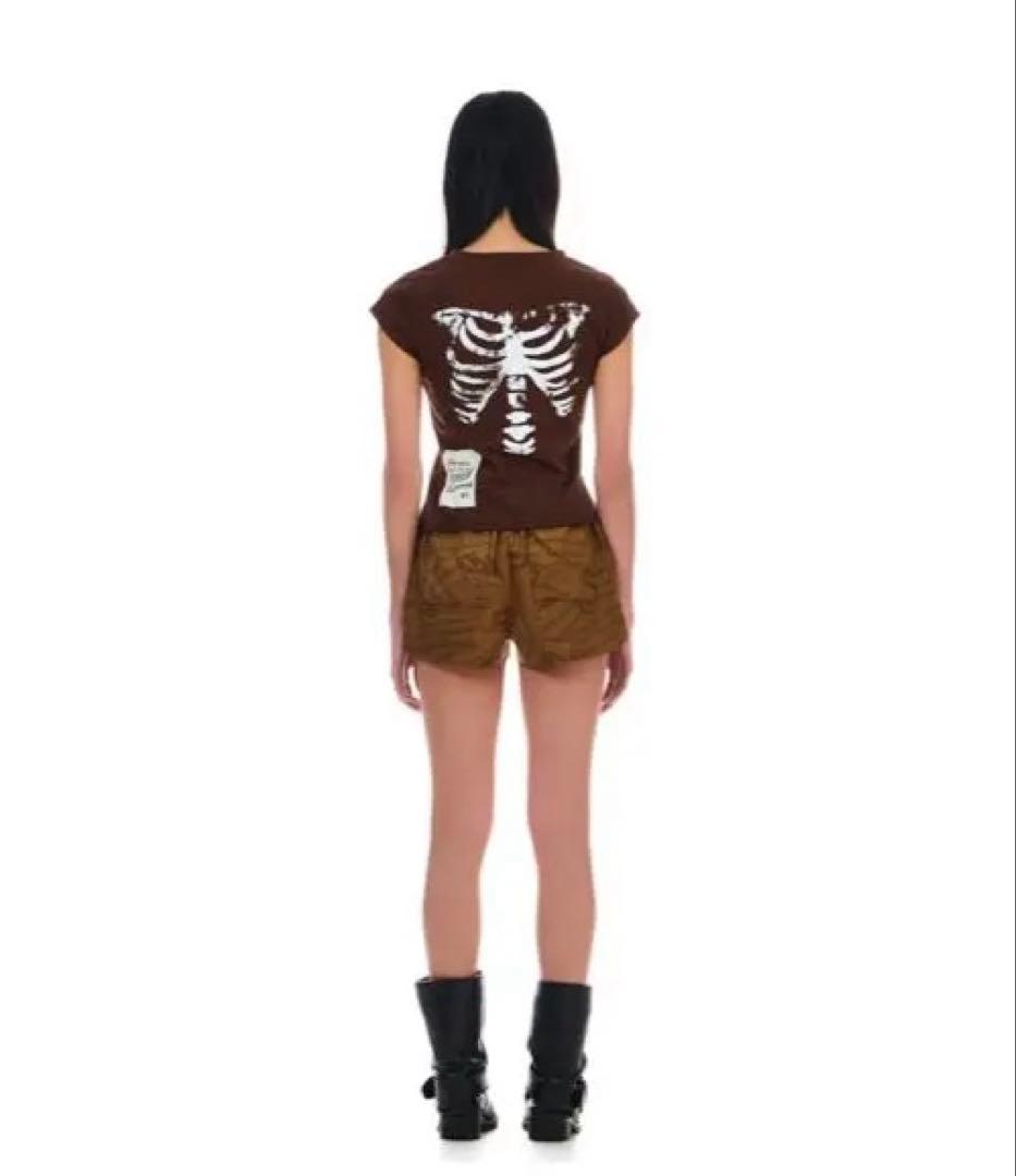 トップス BEEDEN BONE PRINT LAYERED LOGO TEE