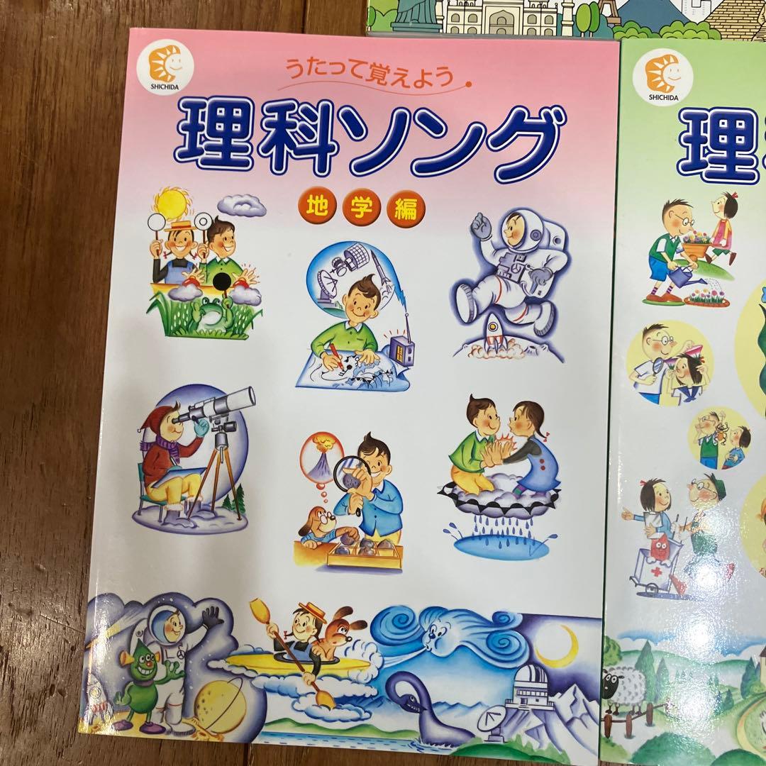 七田　社会科ソング・理科ソング 5冊セット　CD付き