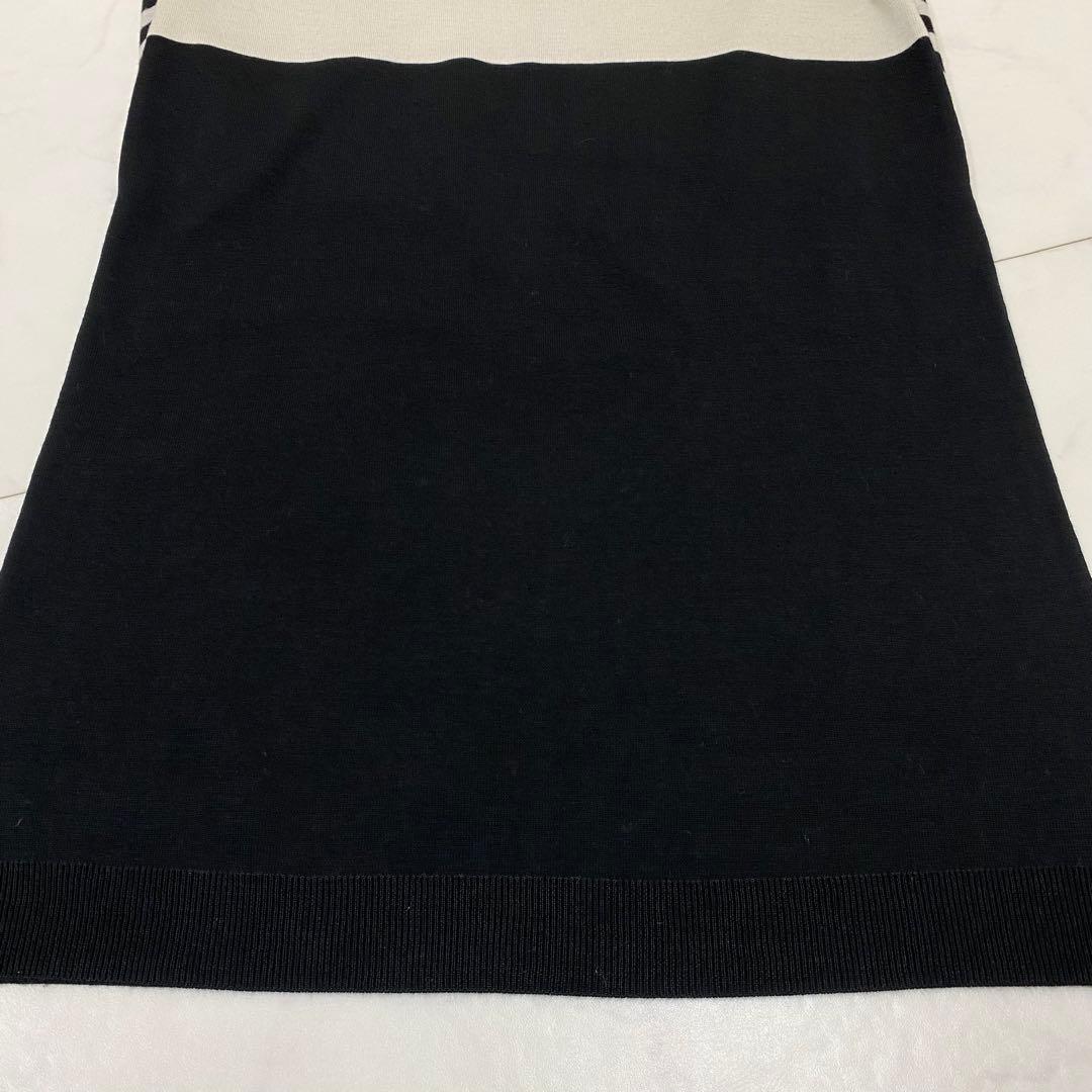 美品★MaxMara ひざ丈ワンピース 最高級白タグ ボーダー S