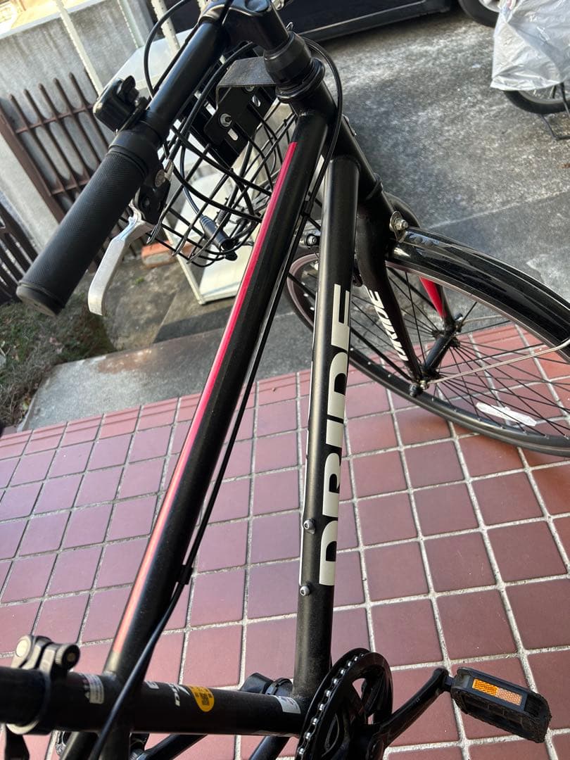 引取限定　PRIDE ジュニア自転車 黒 前カゴ付き