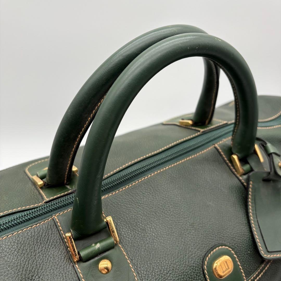極美品✨danhill ダンヒル ボストンバッグ レザー グリーン 系 大容量