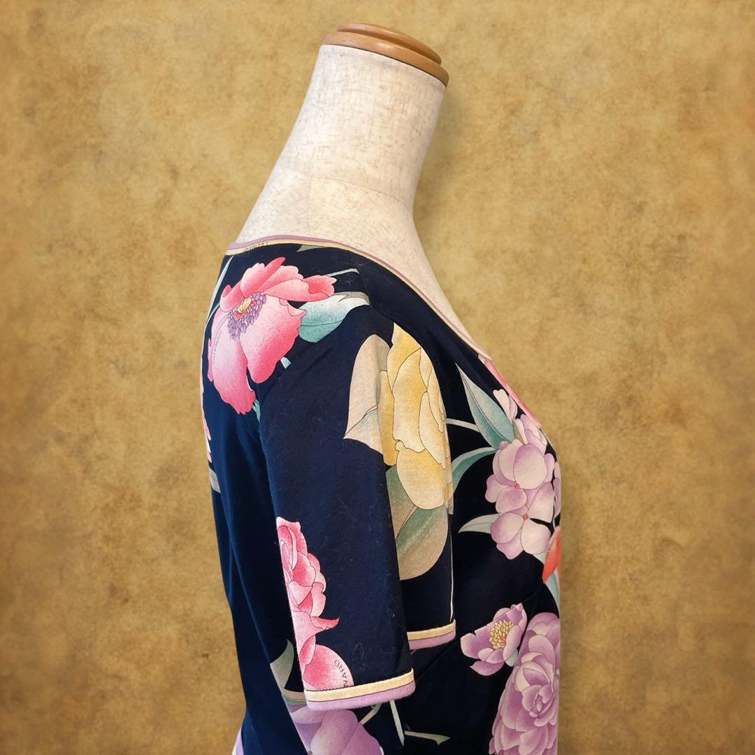 【時巡る】LEONARD 半袖カットソー　Tシャツ　花柄　L 春夏