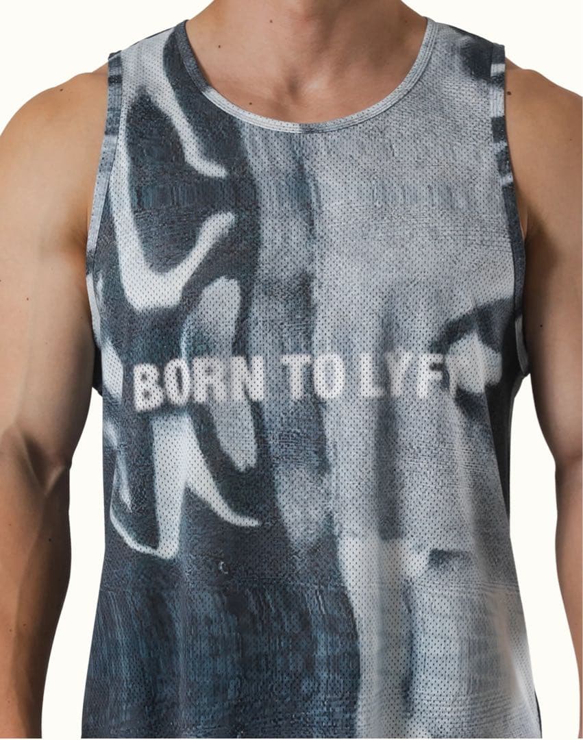 トップス LYFT BTL GRAPHIC MESH TANKTOP - BLACK