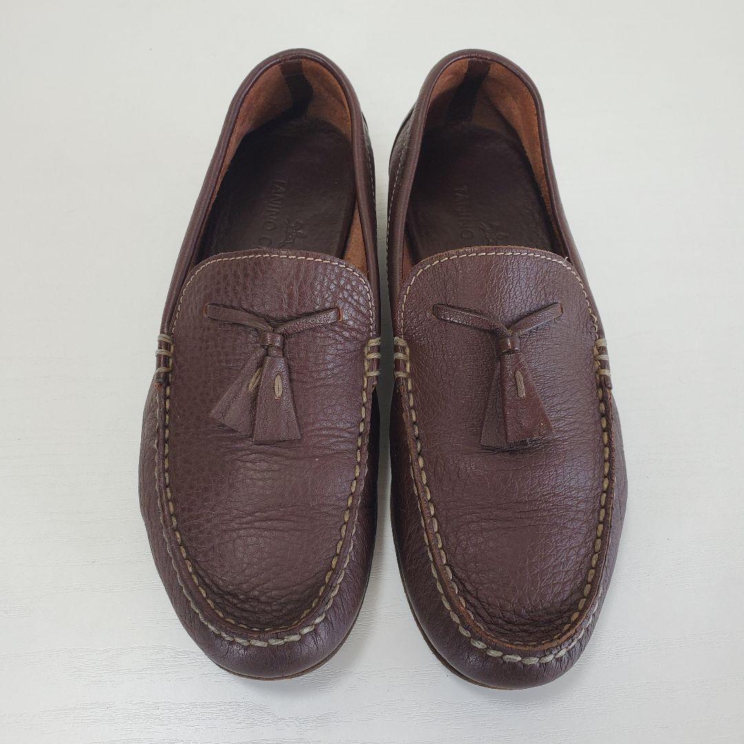 TANINO CRISCI タニノクリスチー 本革レザー タッセル ローファー茶