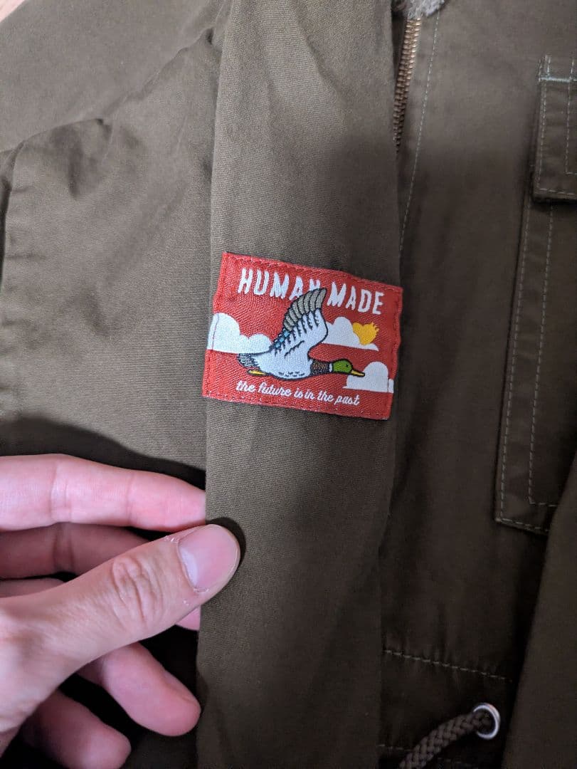 HUMAN MADE フード付きモッズコート オリーブ
