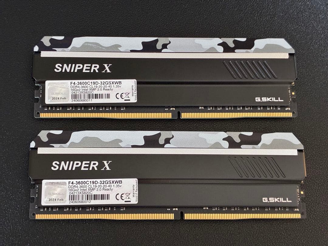メモリー G.SKILL SNIPER X DDR4 16x2 32GB 3600MHz