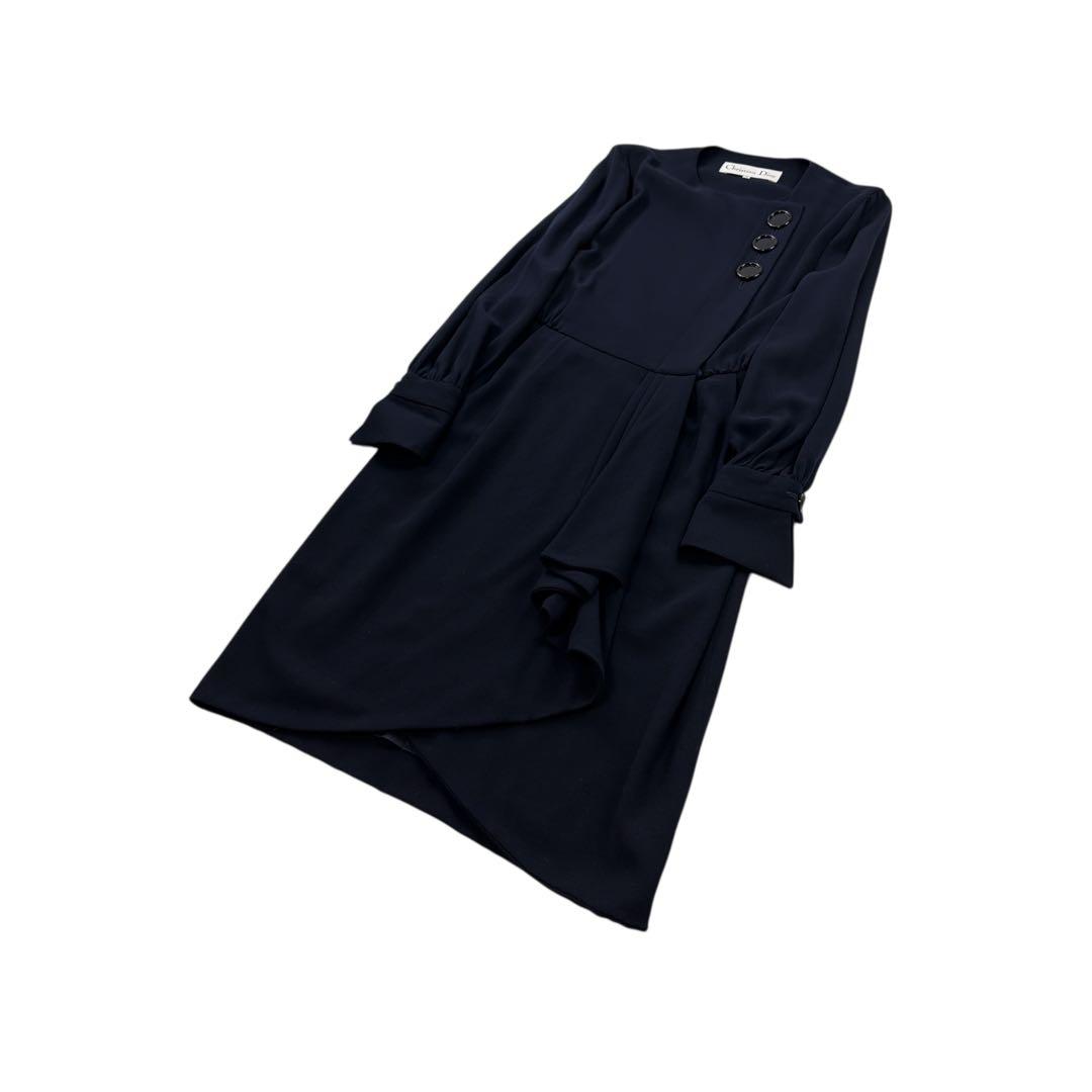 【レディース】Christian Dior 膝丈 ワンピース 紺 M