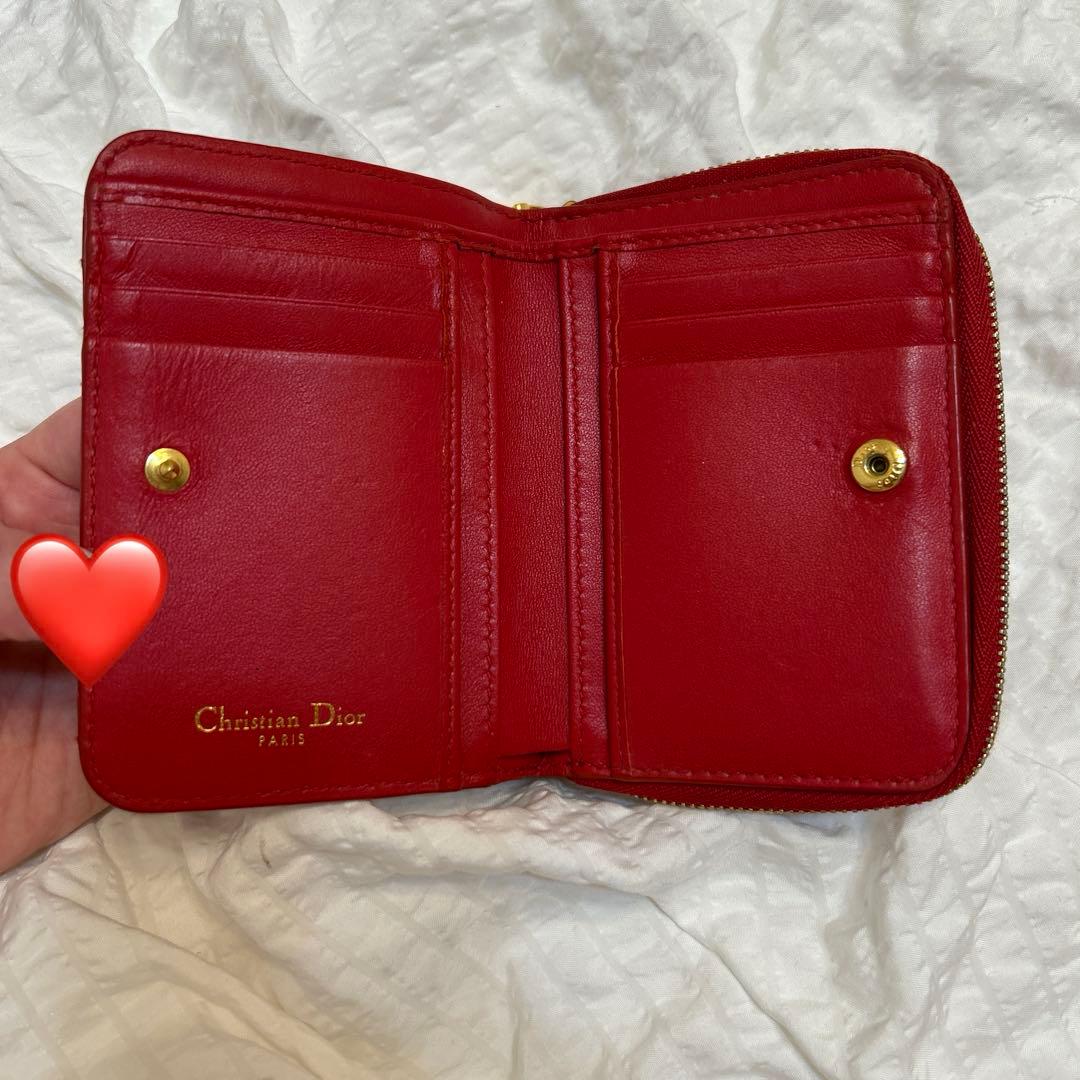 は*ち様 Christian Dior 二つ折り財布 カロ カナージュ ハート