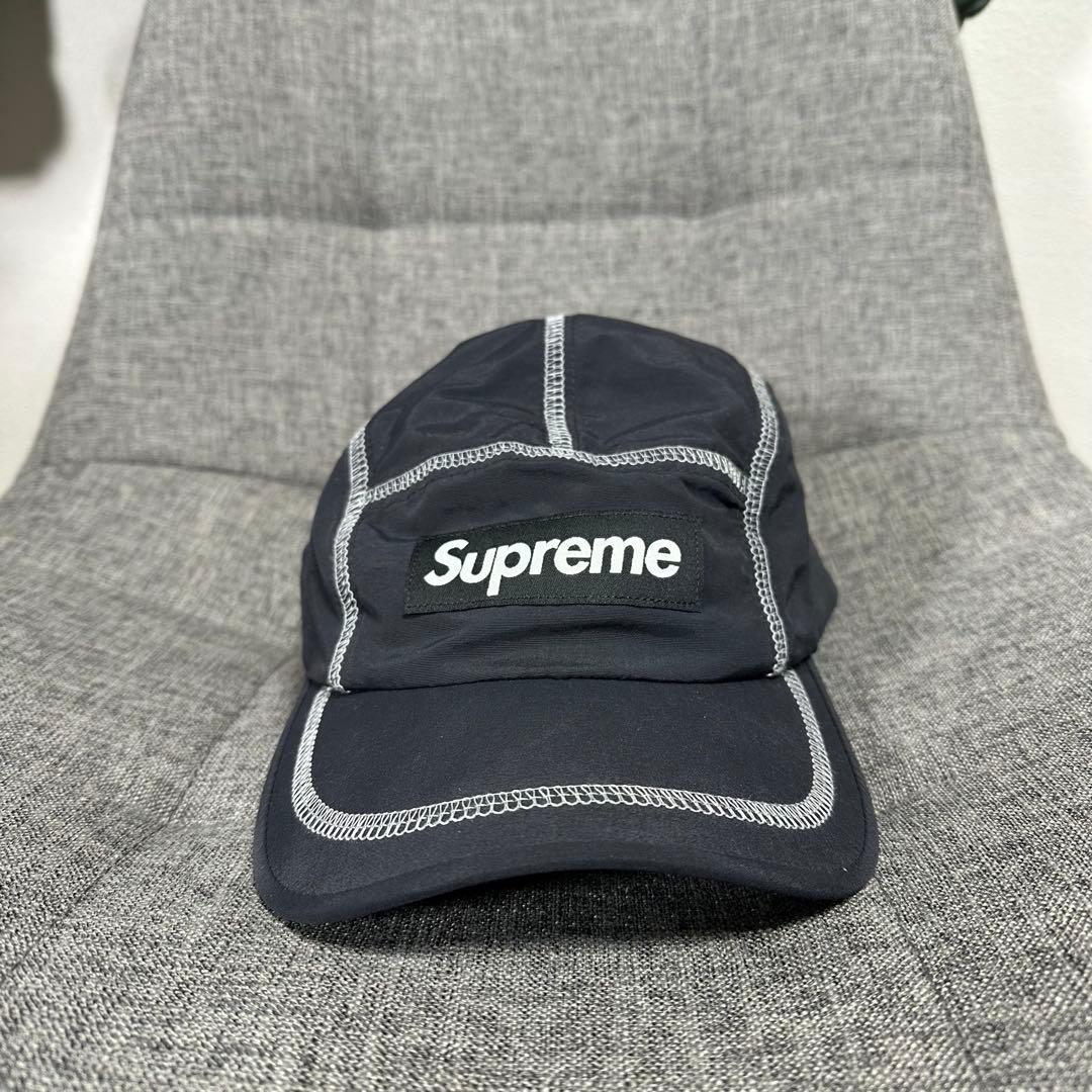 Supreme Reflective Stitch Camp Cap 黒