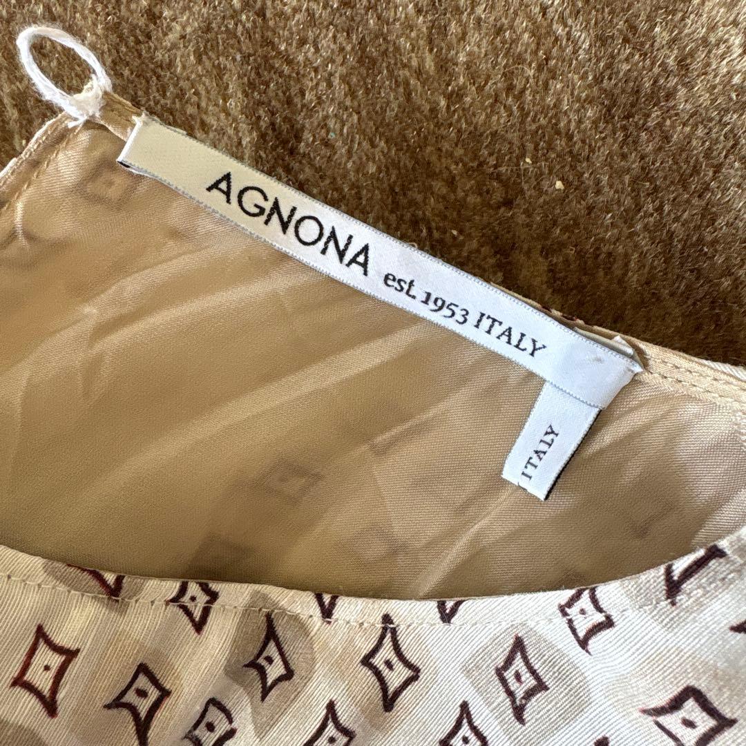 専用 アニオナ　AGNONA シルクブレンド　ワンピース ロゴ入り