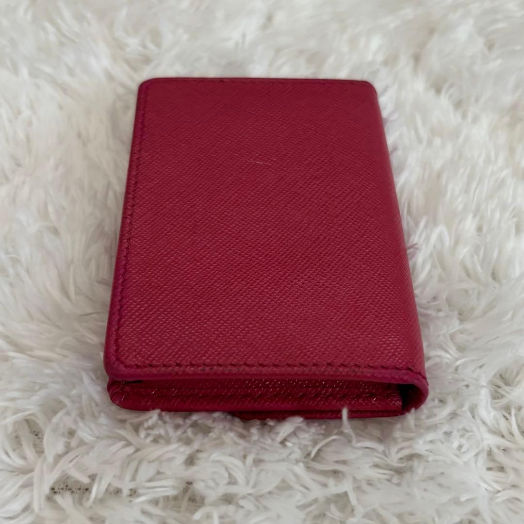 極美品　PRADA プラダ1M0881 サフィアーノレザー　名刺入れ　ピンク