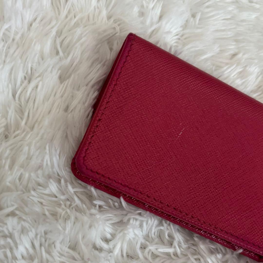 極美品　PRADA プラダ1M0881 サフィアーノレザー　名刺入れ　ピンク