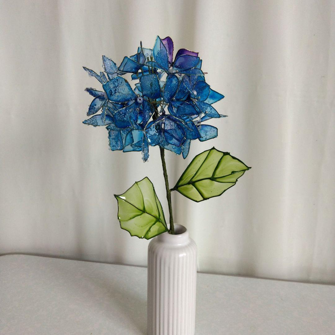 (青い薔薇のリース） アメリカンフラワー、ディップフラワー