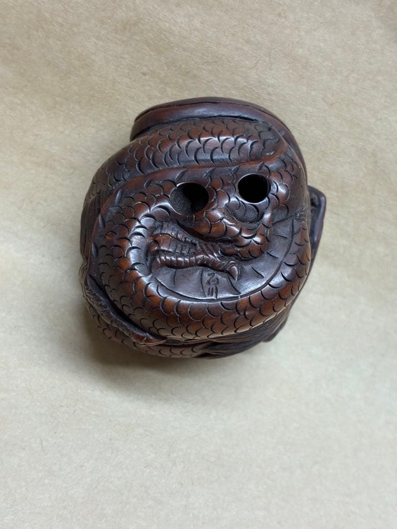 根付　時代提物　木彫り