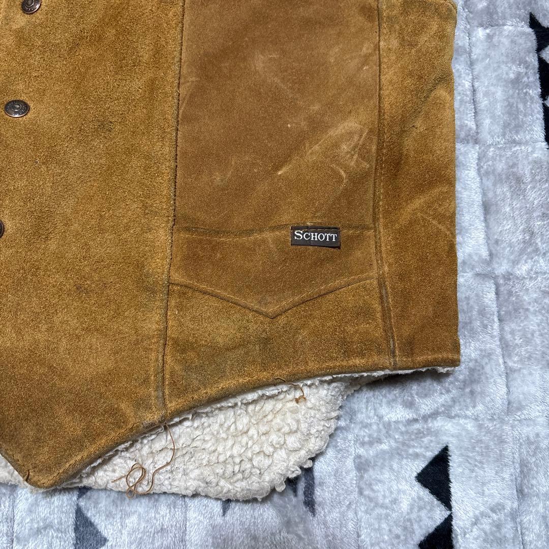 80s Schott WESTERN スウェード ベスト usa製 L ボア