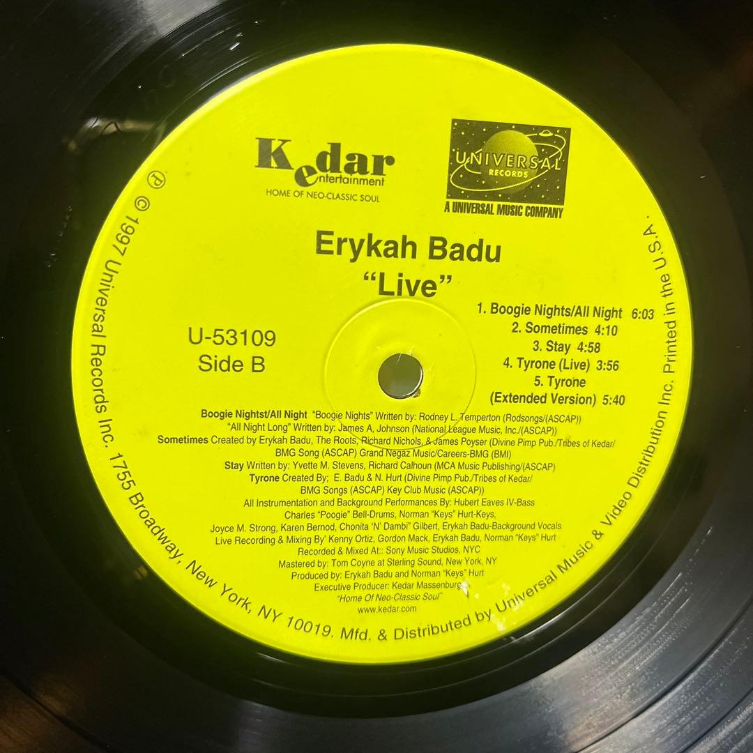 Erykah Badu レコード live LP