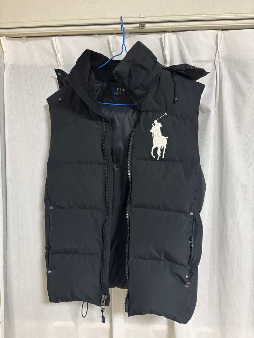 Ralph Lauren BIGポニーロゴ フード付きダウンベスト