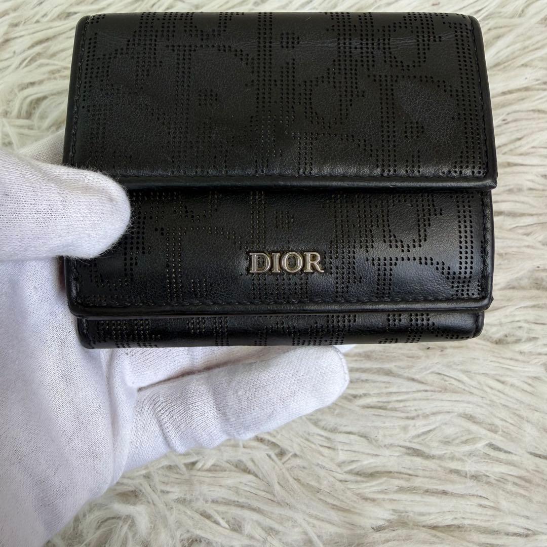 美品✨DIOR 三つ折り 財布 バーティカル ギャラクシー トロッター ブラック