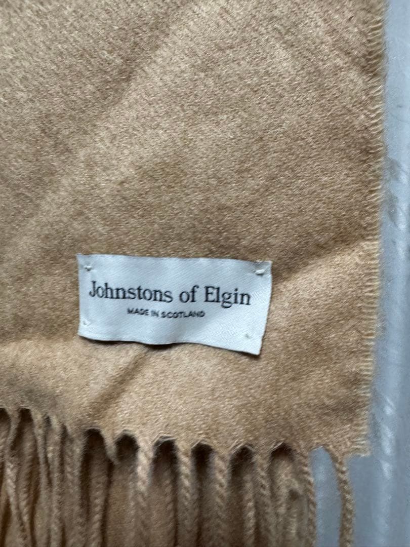 Johnstons of Elgin カシミヤ100% マフラー キャメル