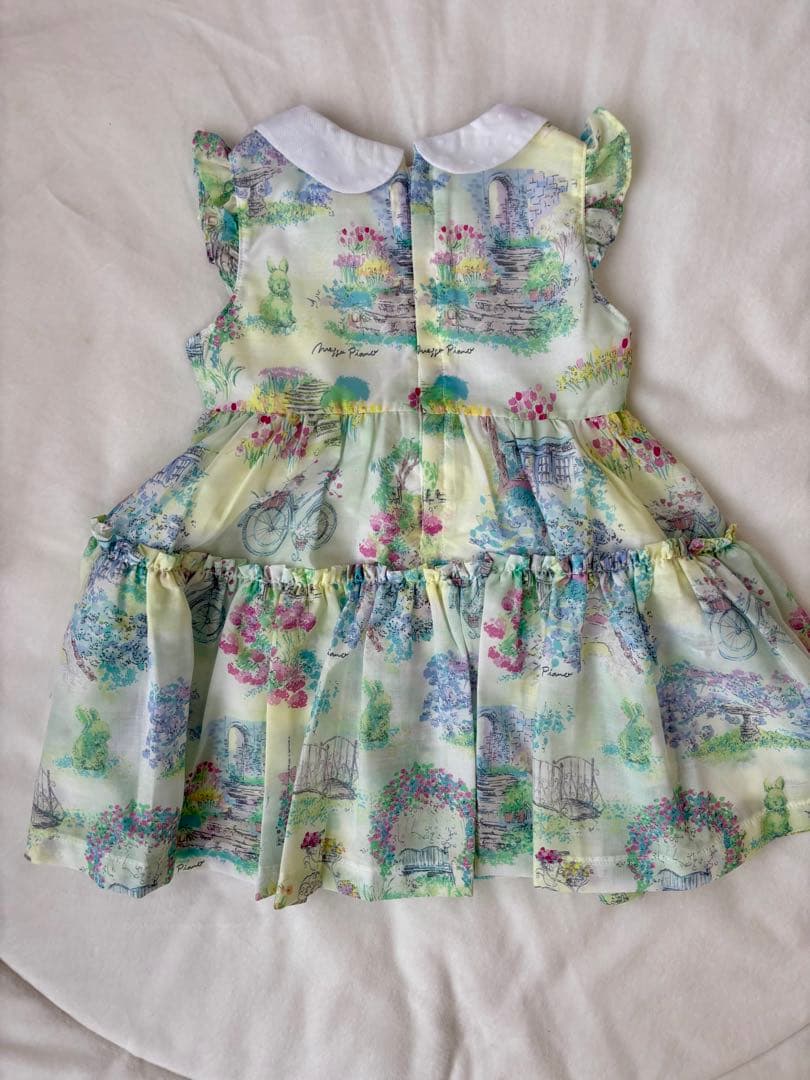 【新品】メゾピアノ　ガーデン柄　ワンピース　80 90