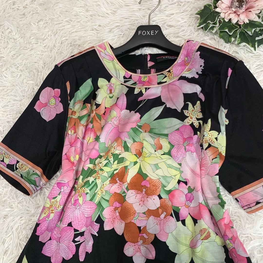 専用♡LEONARD【大きいサイズ：LL/トリム/花柄◆カットソー/Tシャツ】