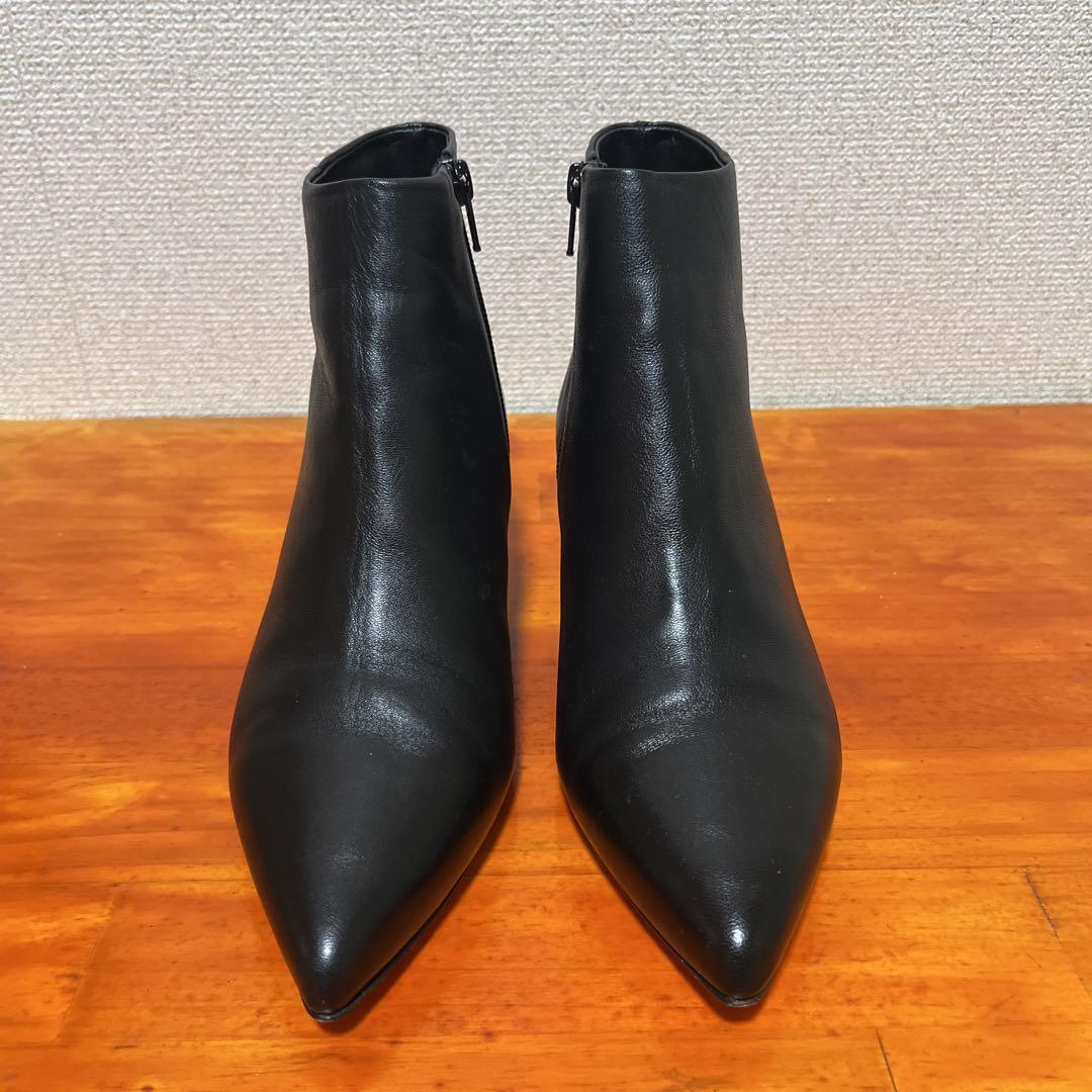 ❀1度のみ着用 ファビオルスコーニ 本革 レザー 黒 ブラック 24cm